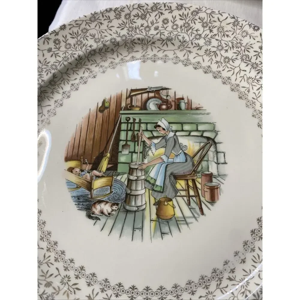 Taylor Smith Taylor 10521 Homestead Collection 22 Kt Gold 3 plates/1 platter